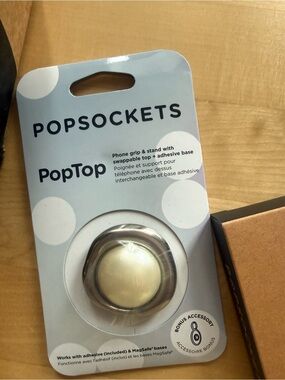 PopSocket PopTop Phone Grip & Stand - Cream/Gold - pearl, never used